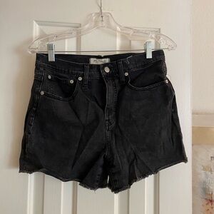 Madewell Black High Rise Denim Shorts